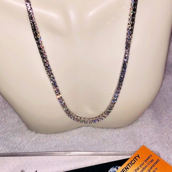 GRA certified VVS D clarity Moissanite diamond tennis necklace PASS diamond test - Picture 9 of 9